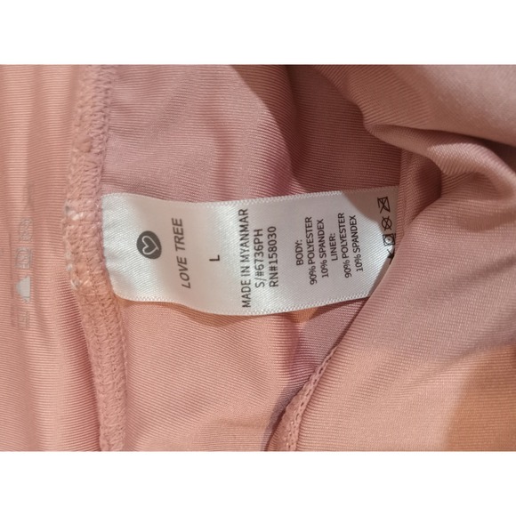 LOVE TREE Athletic Shorts Rose Pink Ruched Waist L - Picture 3 of 4